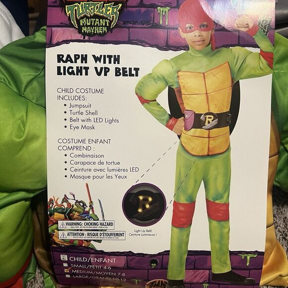 Costumes | Tmnt Mutant Mayhem Raph Kids Costume Wlight Up Belt 78 ...